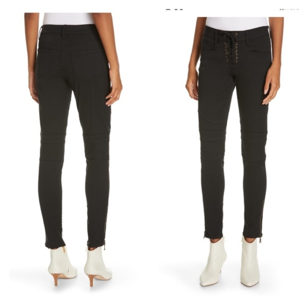 Joie Adorea Black Ankle Zip Skinny Jeans 26